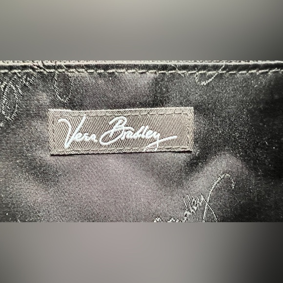 Vera Bradley Espresso Brown Quilted Cotton Laptop Bag Carry On Satchel Tote - Picture 2 of 12